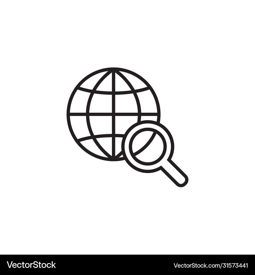 Internet gobal searching line icon black Internet gobal searching line icon black vector image