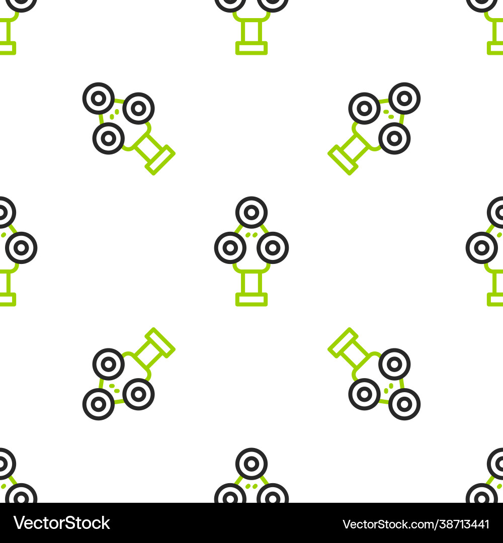 Line 3d scanner icon isolated seamless pattern vector image
