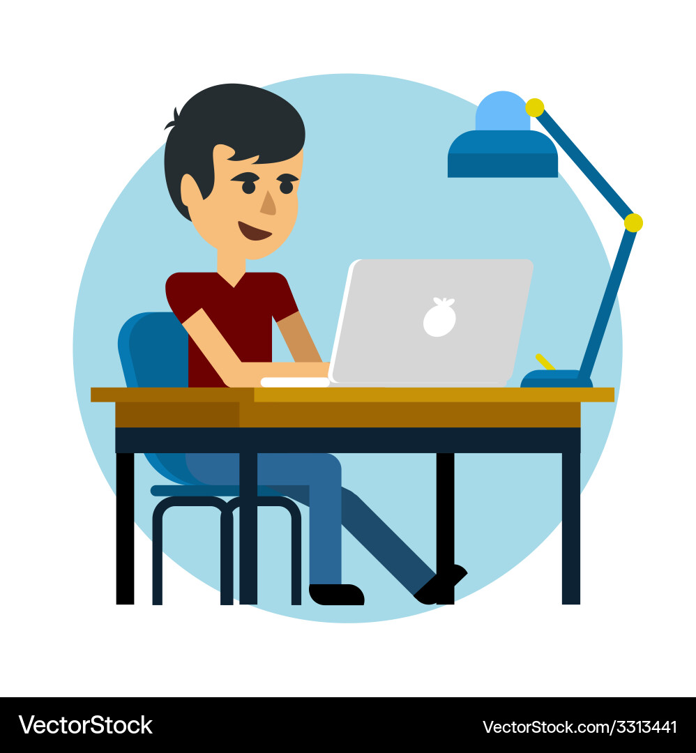 Man working with laptop vector image