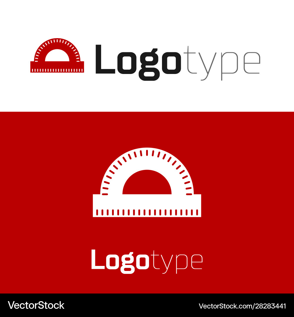 Red protractor grid for measuring degrees icon Red protractor grid for measuring degrees icon vector image