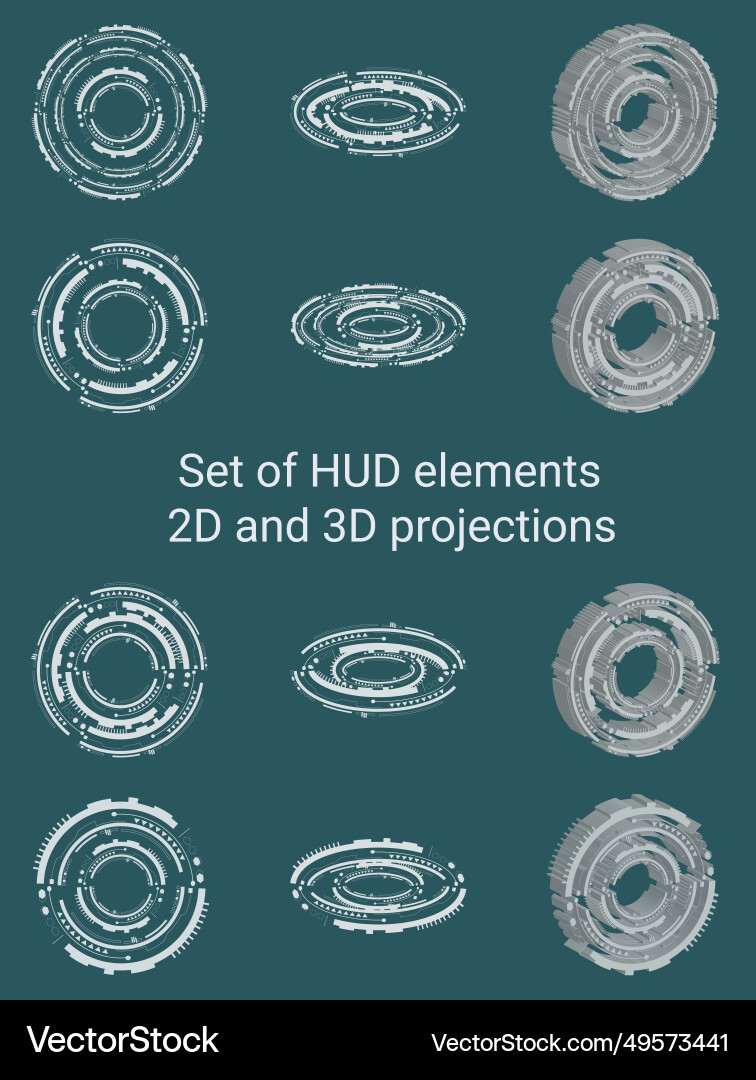 Set of round hud elements Vector Image