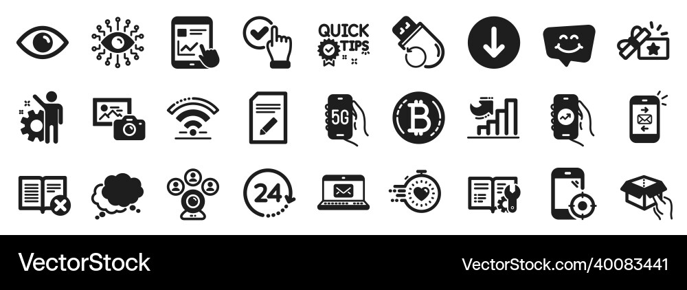 Set of technology icons such as loyalty gift Set of technology icons such as loyalty gift vector image
