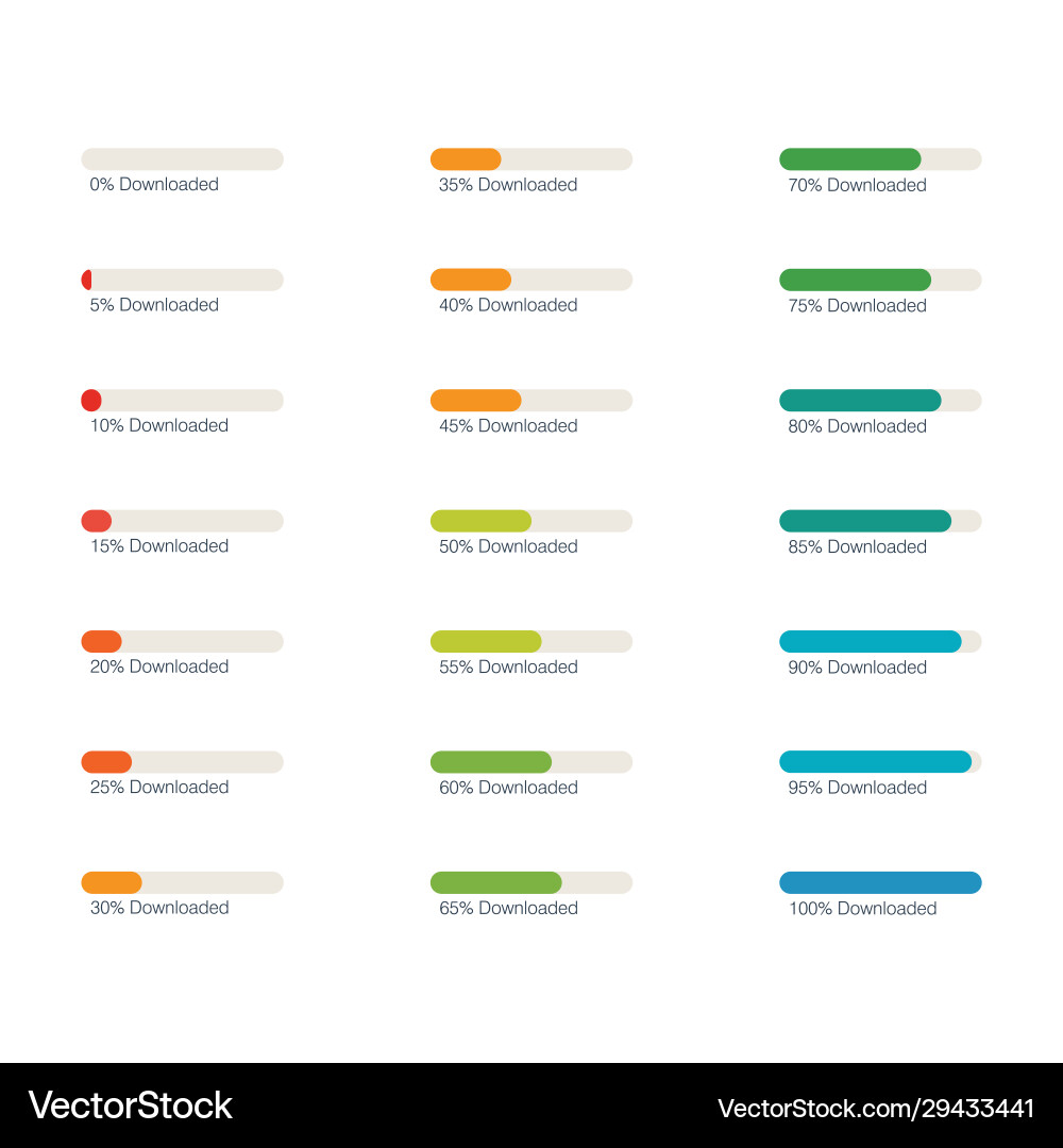 Set progress bars Set progress bars vector image