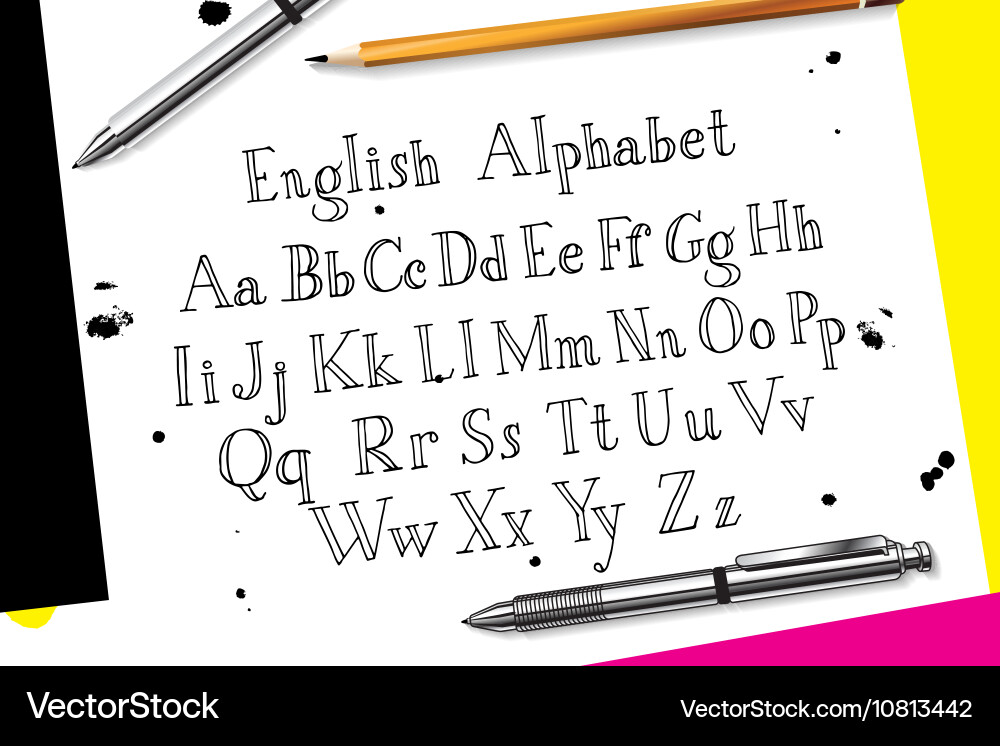 Calligraphic script font Vector Image