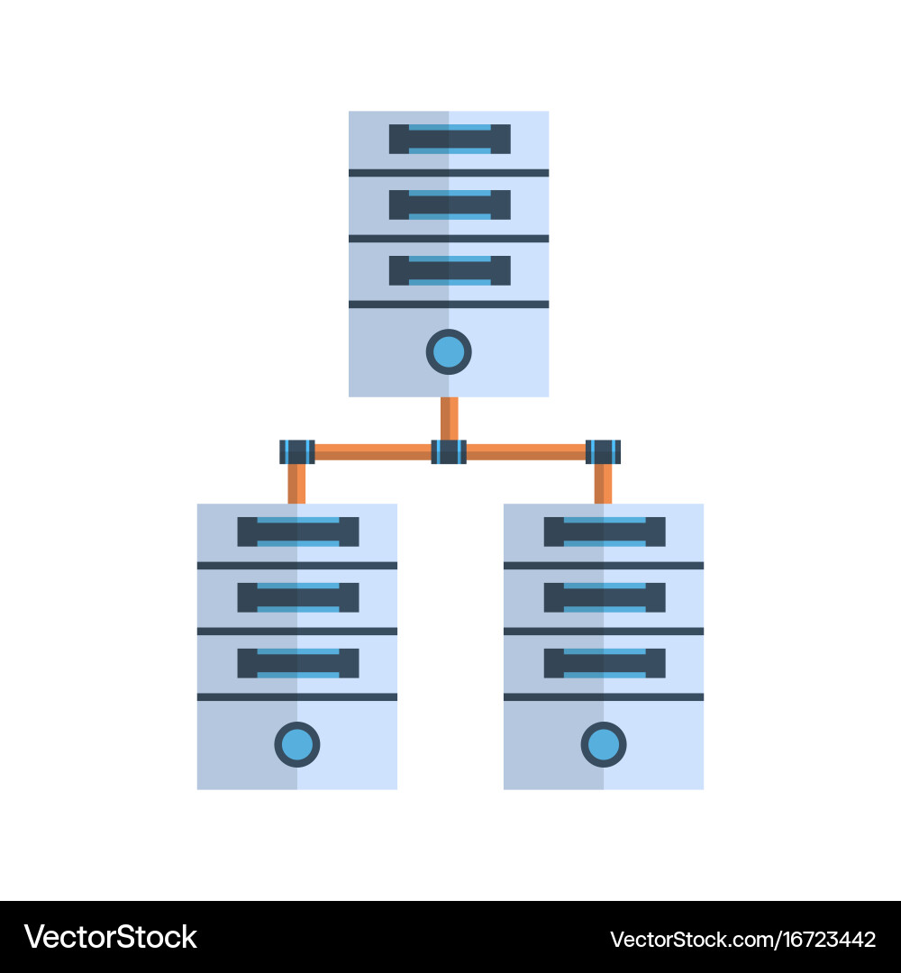 Data center icon cloud computer connection hosting vector image