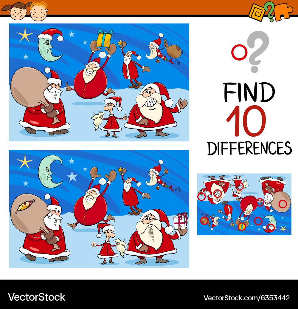 Differences task with santa vector image