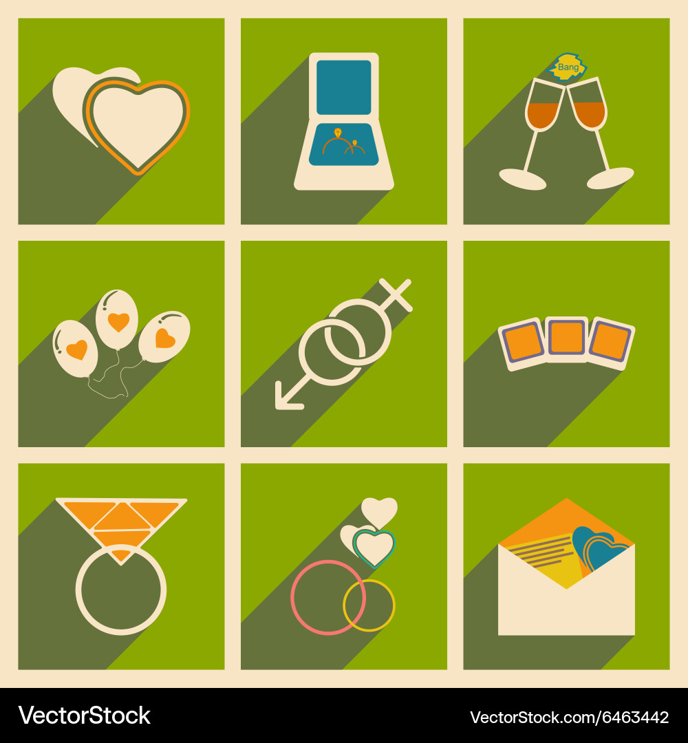 Flat with shadow concept and mobile application Vector Image