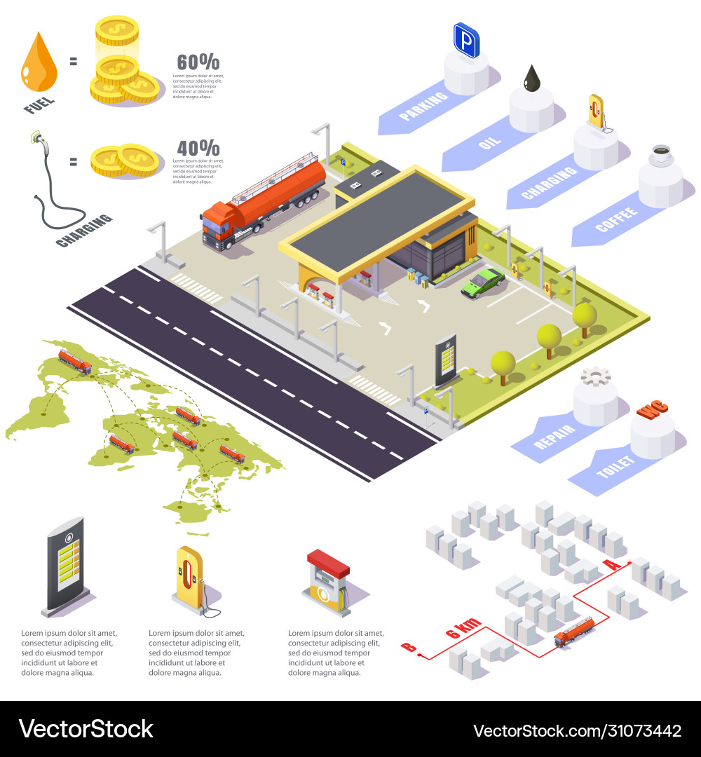 Gas station infographic filling dangerous Gas station infographic filling dangerous Vector Image