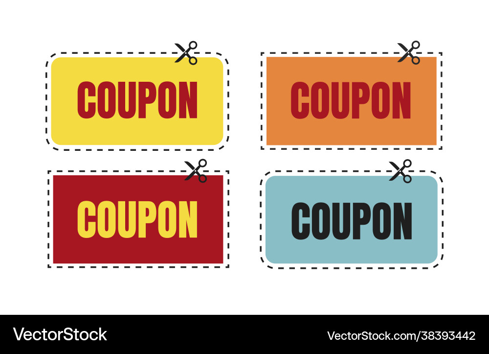 Isolated Coupon Discount Set Royalty Free Vector Image