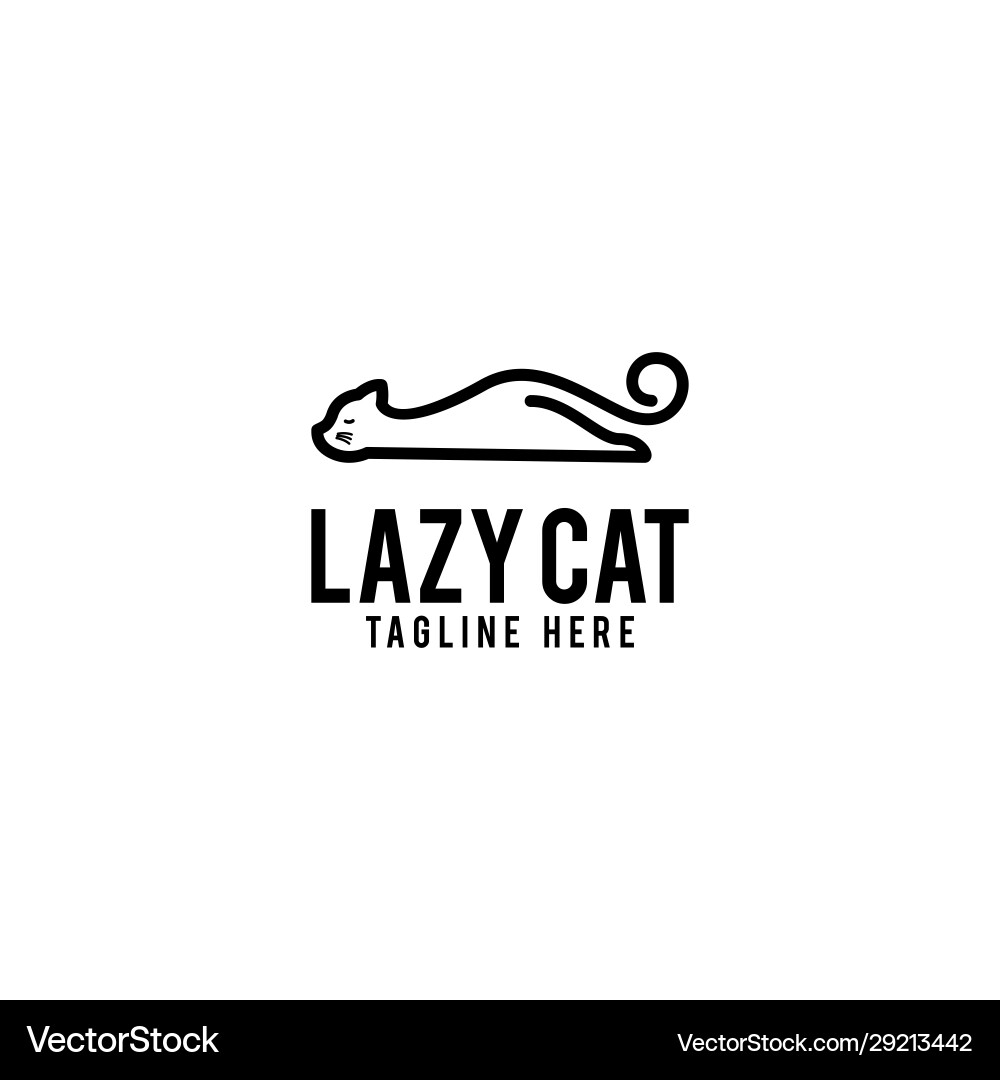 Lazy cat logo design with expression Lazy cat logo design with expression vector image