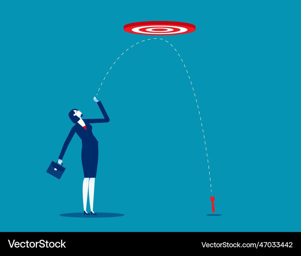 Miss target business cartoon concept Vector Image