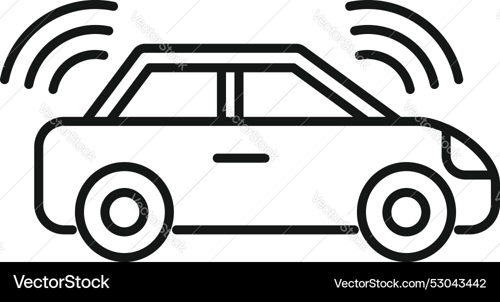 Modern car using sensor system for self driving Modern car using sensor system for self driving vector image