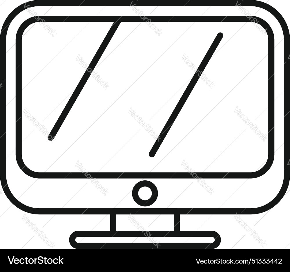 Modern computer monitor line art Modern computer monitor line art vector image