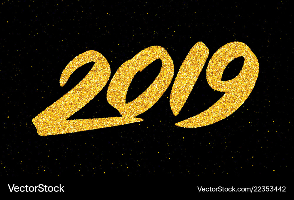 New year 2019 greeting card with calligraphy New year 2019 greeting card with calligraphy vector image
