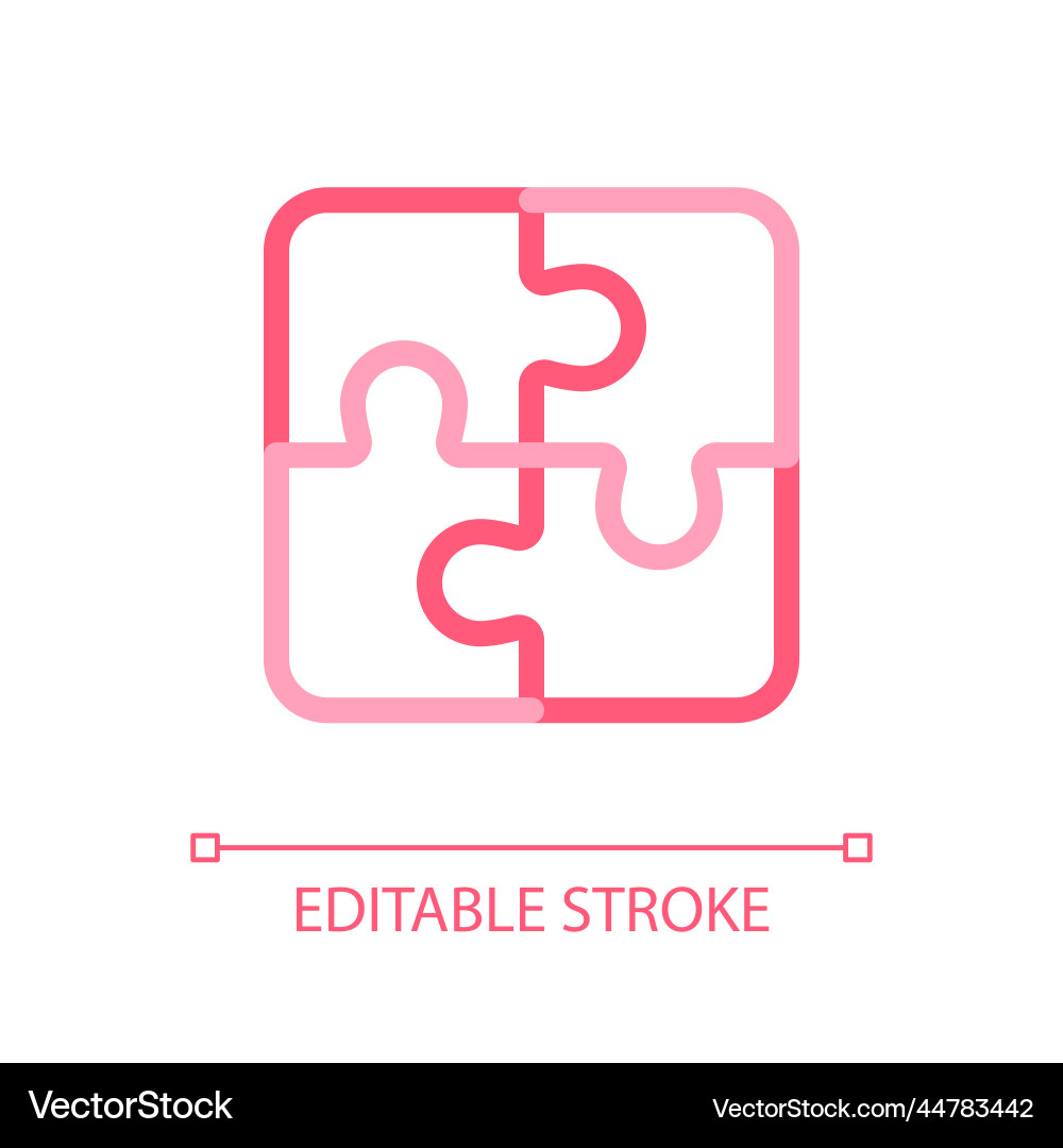 Puzzle pixel perfect color linear ui icon Puzzle pixel perfect color linear ui icon vector image