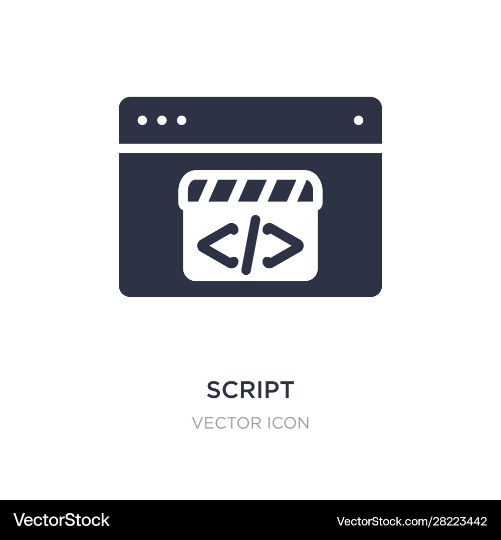 Script icon on white background simple element Script icon on white background simple element vector image