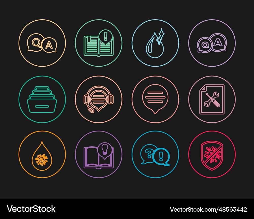 Set line stop virus bacteria file document Set line stop virus bacteria file document vector image