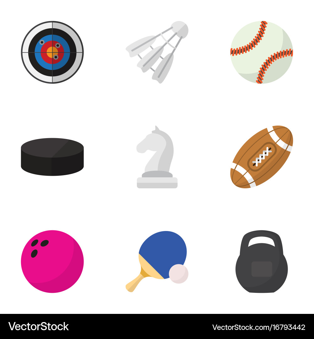 Set of 9 editable active flat icons includes vector image