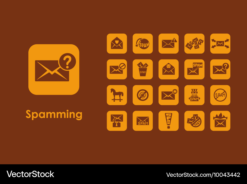 Set of spamming simple icons vector image