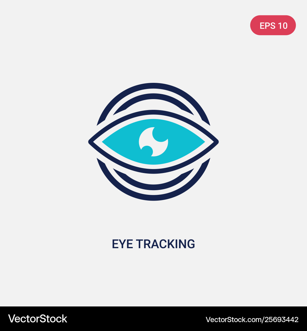 Two color eye tracking icon from artificial Two color eye tracking icon from artificial vector image
