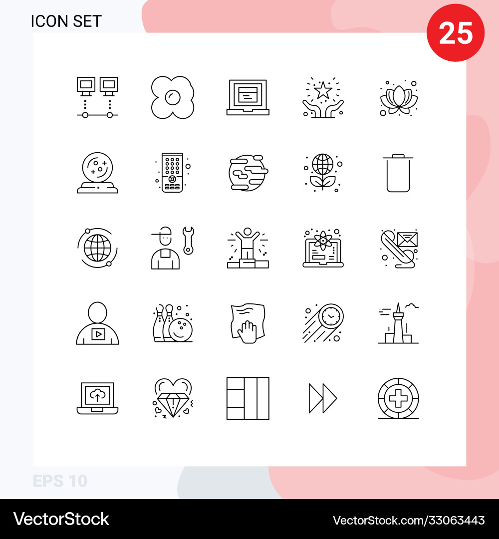 25 universal lines set for web and mobile Vector Image