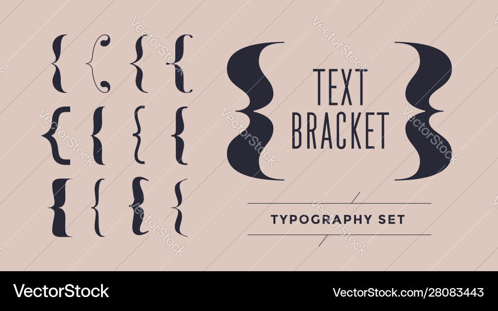 Brackets & Parentheses Typography Set vector image