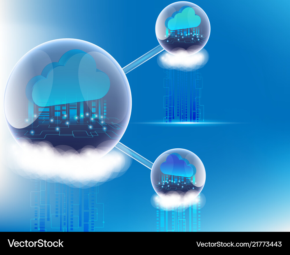 Cloud computing business transaction data storage Cloud computing business transaction data storage vector image