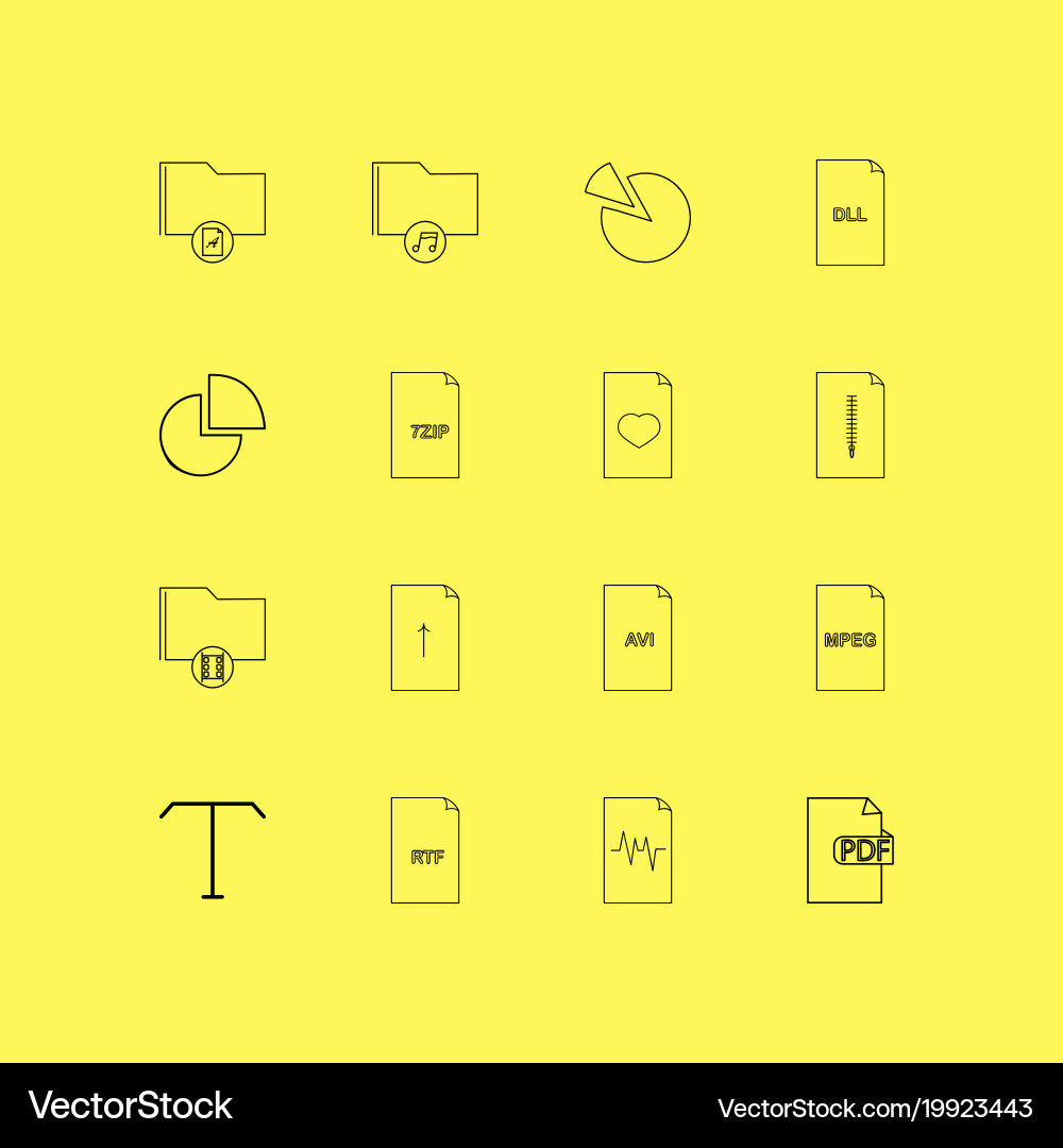 Dateien und Ordner lineare Icon setzen einfache Umriss vektorbild