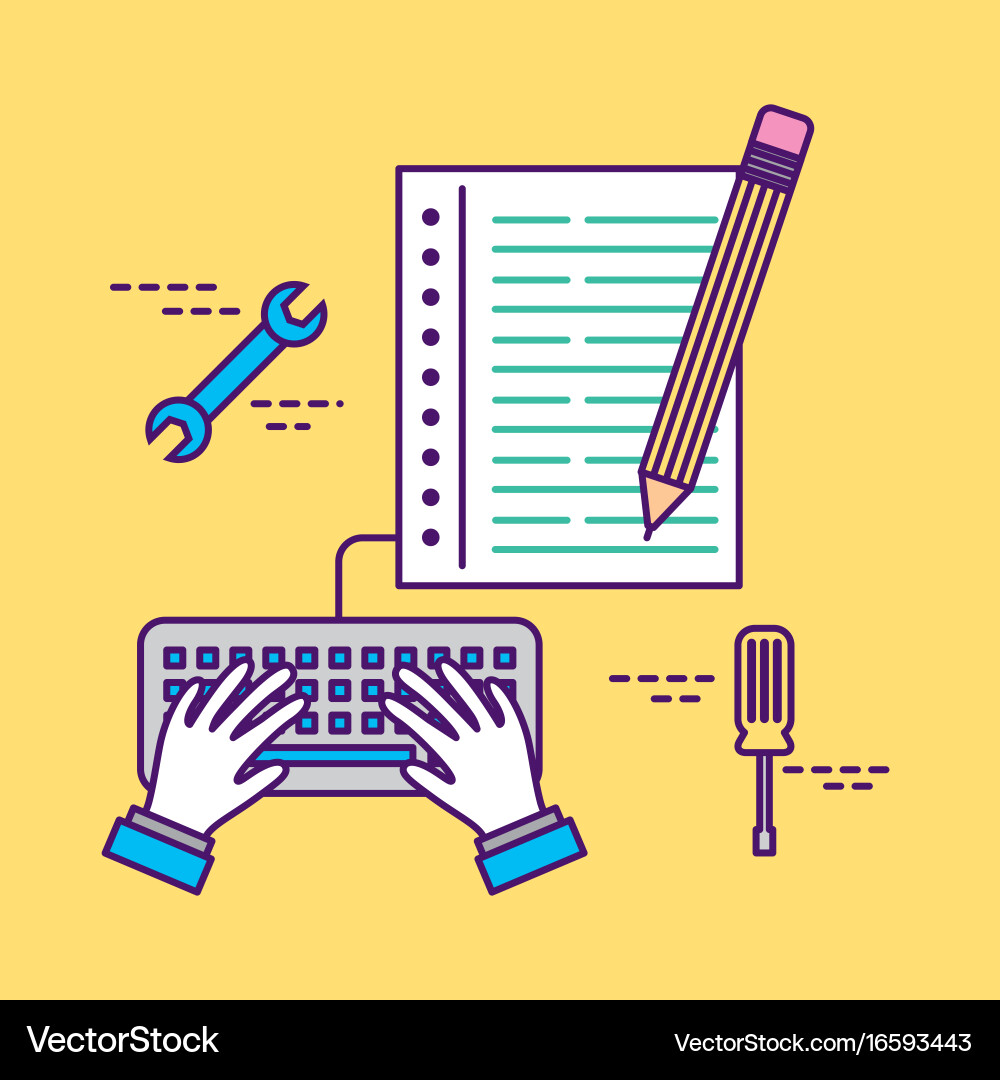 Develop computer codes Vector Image