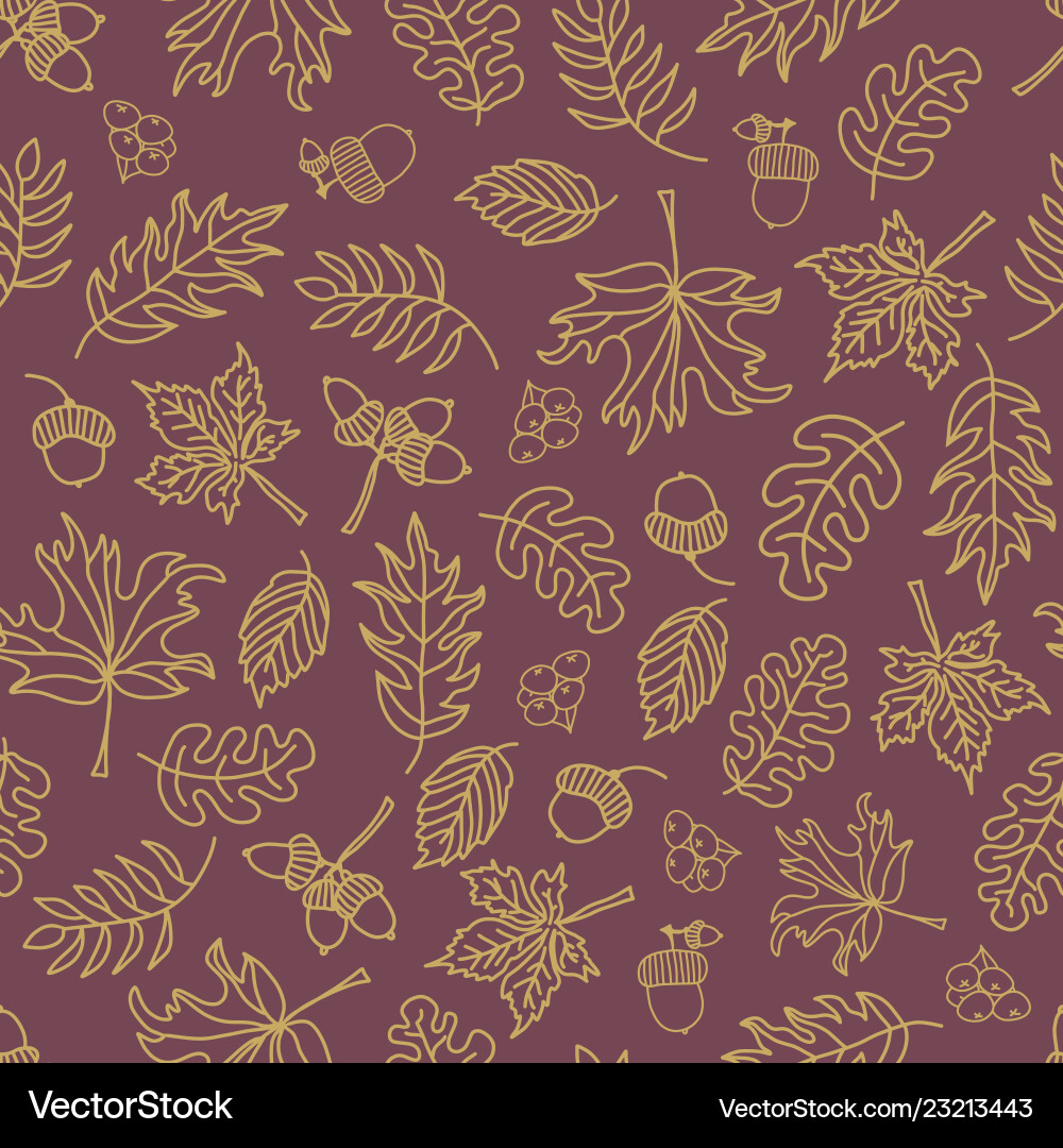 Fall leaves seamless background purple Fall leaves seamless background purple vector image