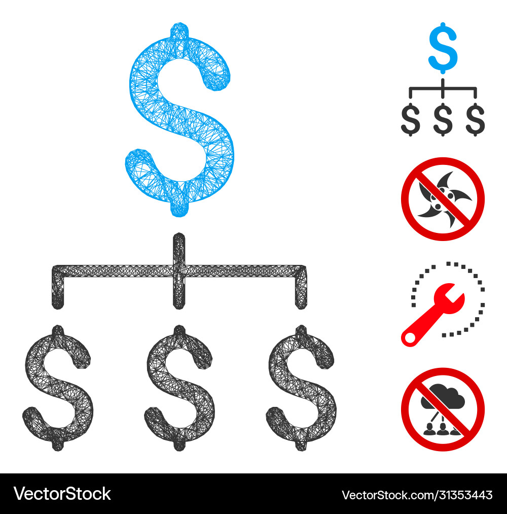 Financial hierarchy web mesh Financial hierarchy web mesh vector image