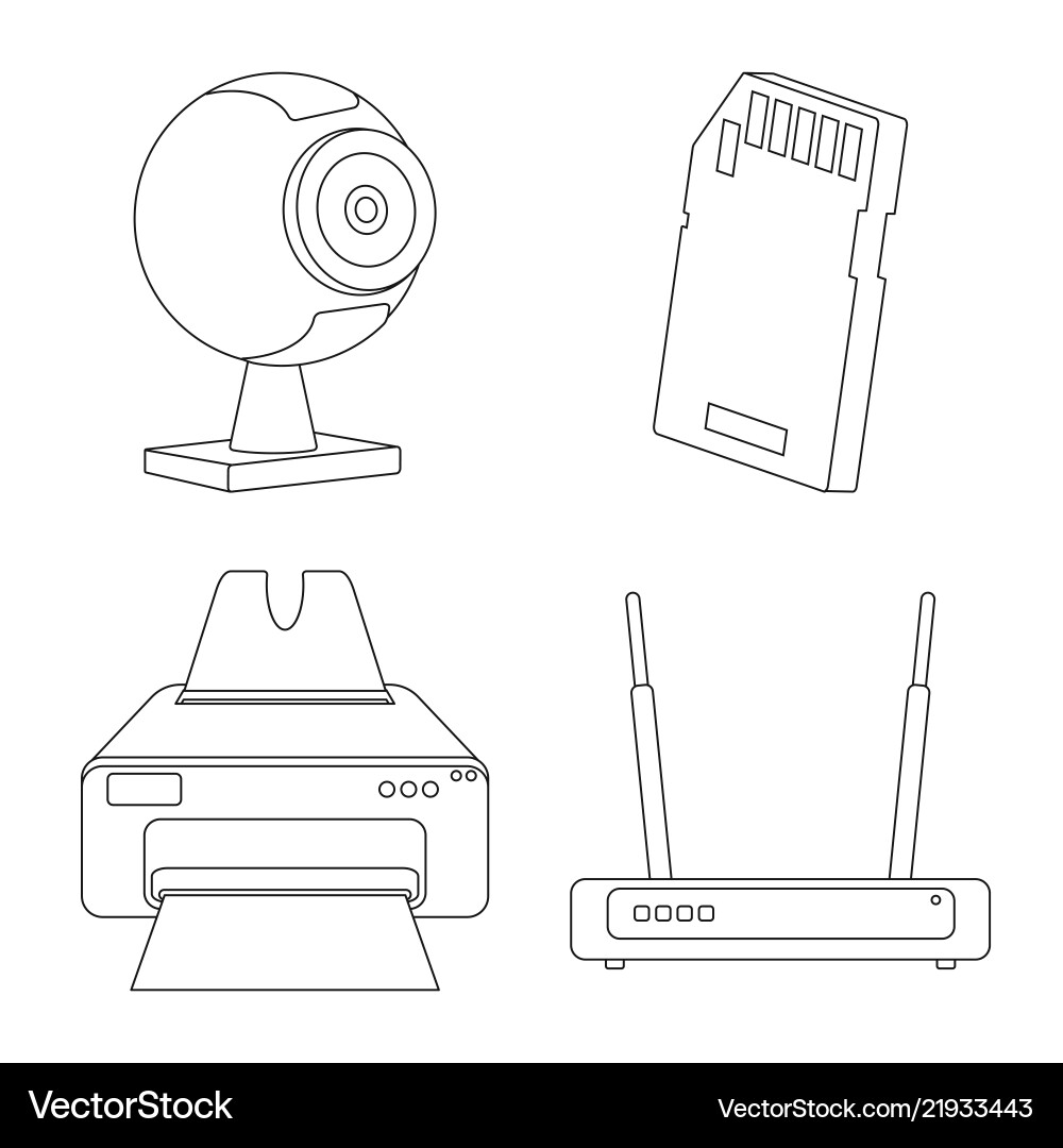 Isolated object of laptop and device icon set Isolated object of laptop and device icon set Vector Image