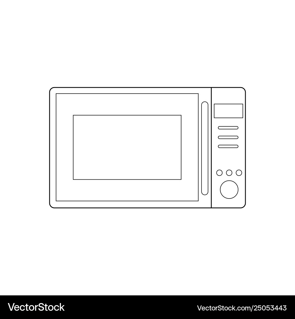 Microwave Oven Outline Vector Image