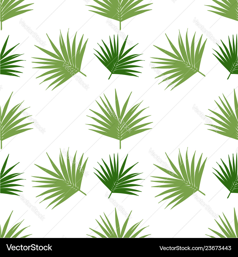 Palm leaf pattern seamless background tile Palm leaf pattern seamless background tile vector image