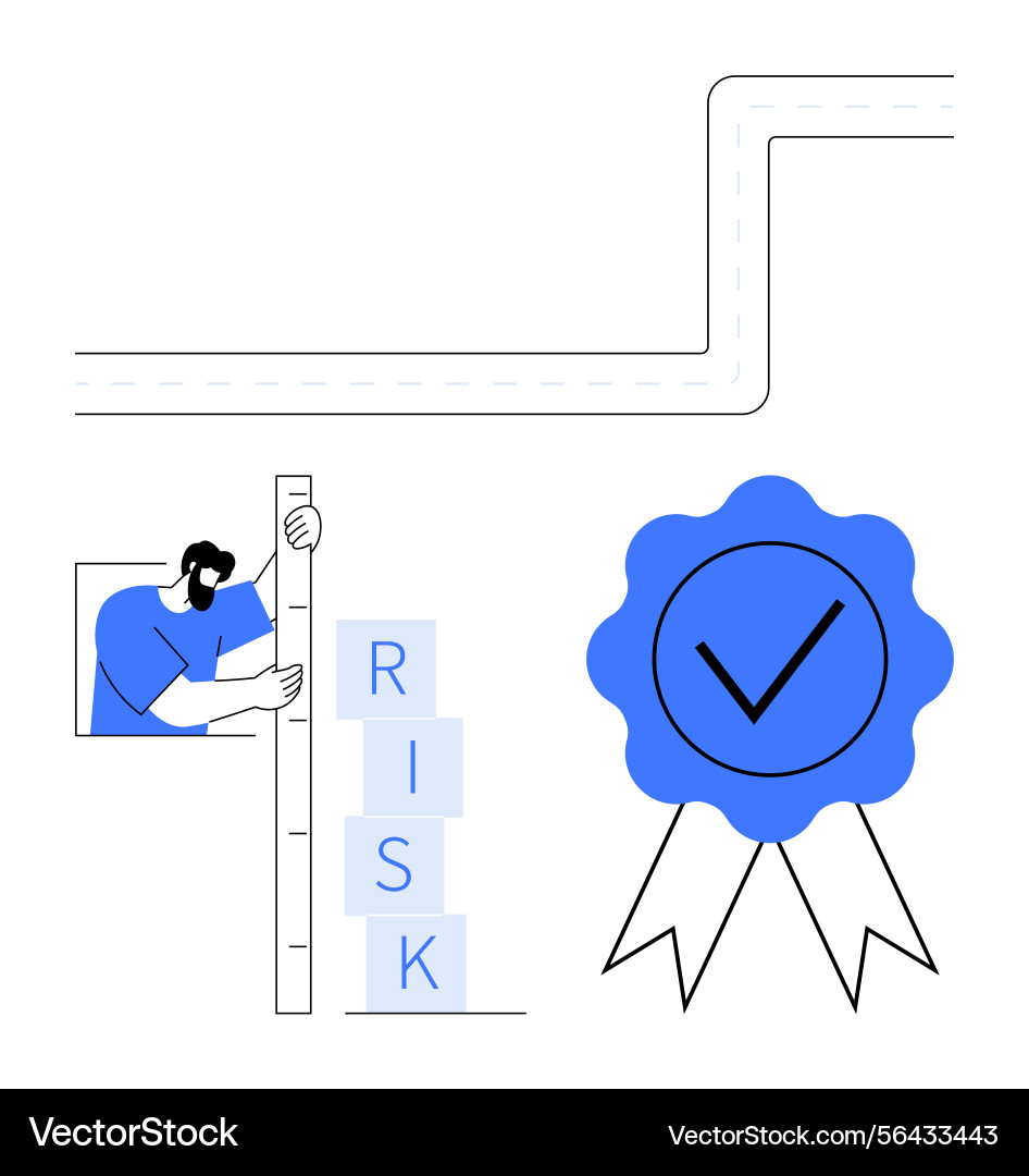 Risk measurement process with stacking blocks Risk measurement process with stacking blocks Vector Image