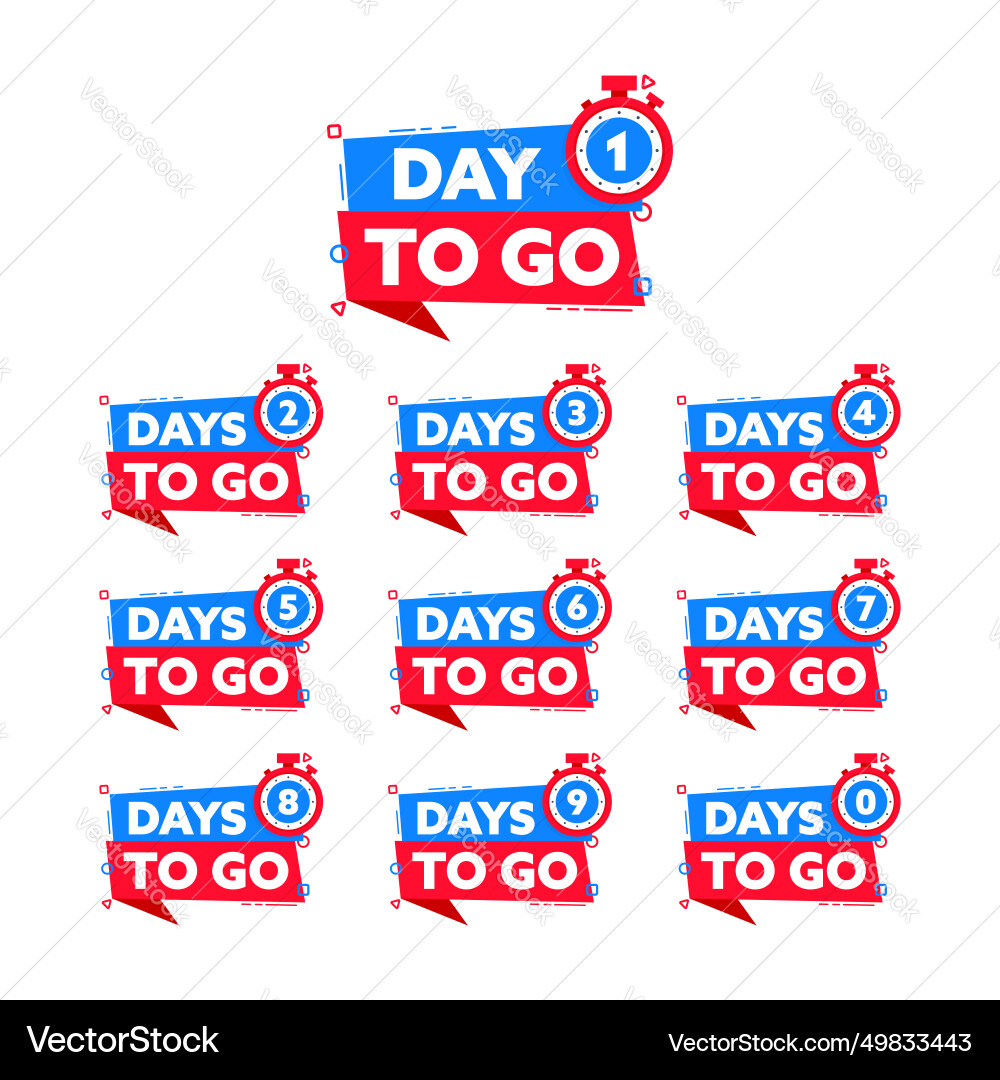 Set days to go countdown timer left vector image