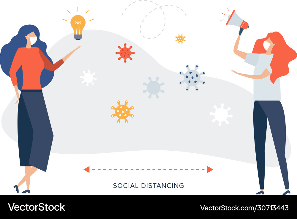 Social distancing keep distance in public society Social distancing keep distance in public society vector image