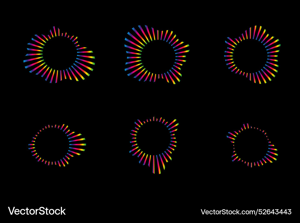 Sound waves equalizer spectrum set radio Vector Image
