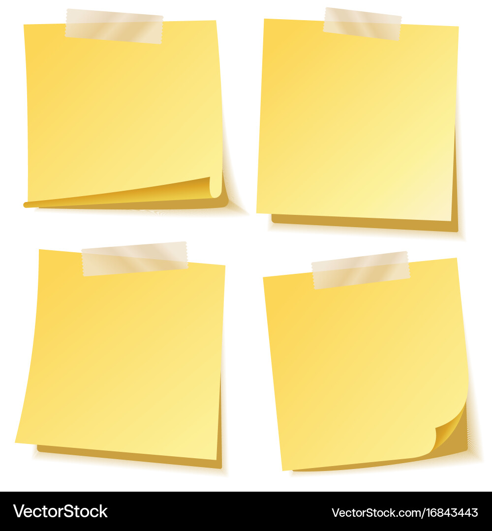 Sticky note with shadow isolated on transparent vector image