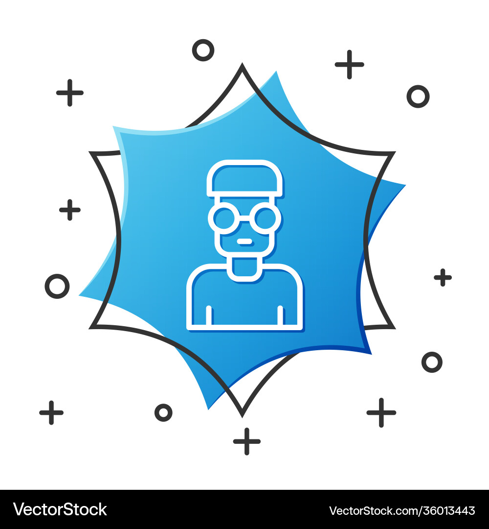 White line nerd geek icon isolated on White line nerd geek icon isolated on vector image