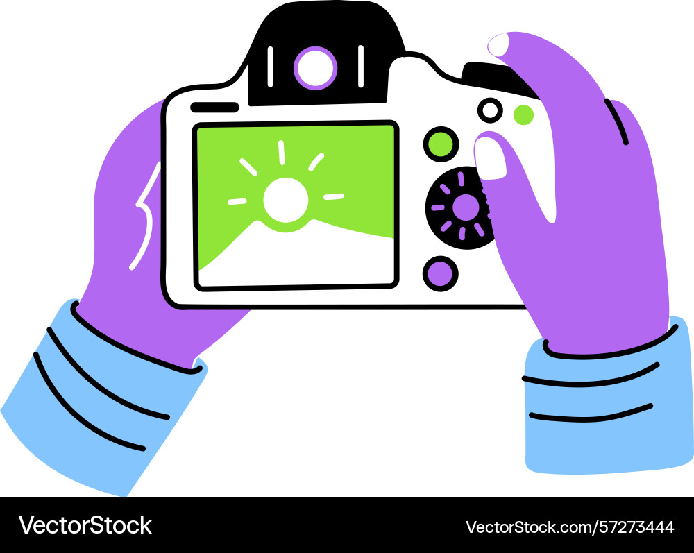 A flat style showing person using c vector image