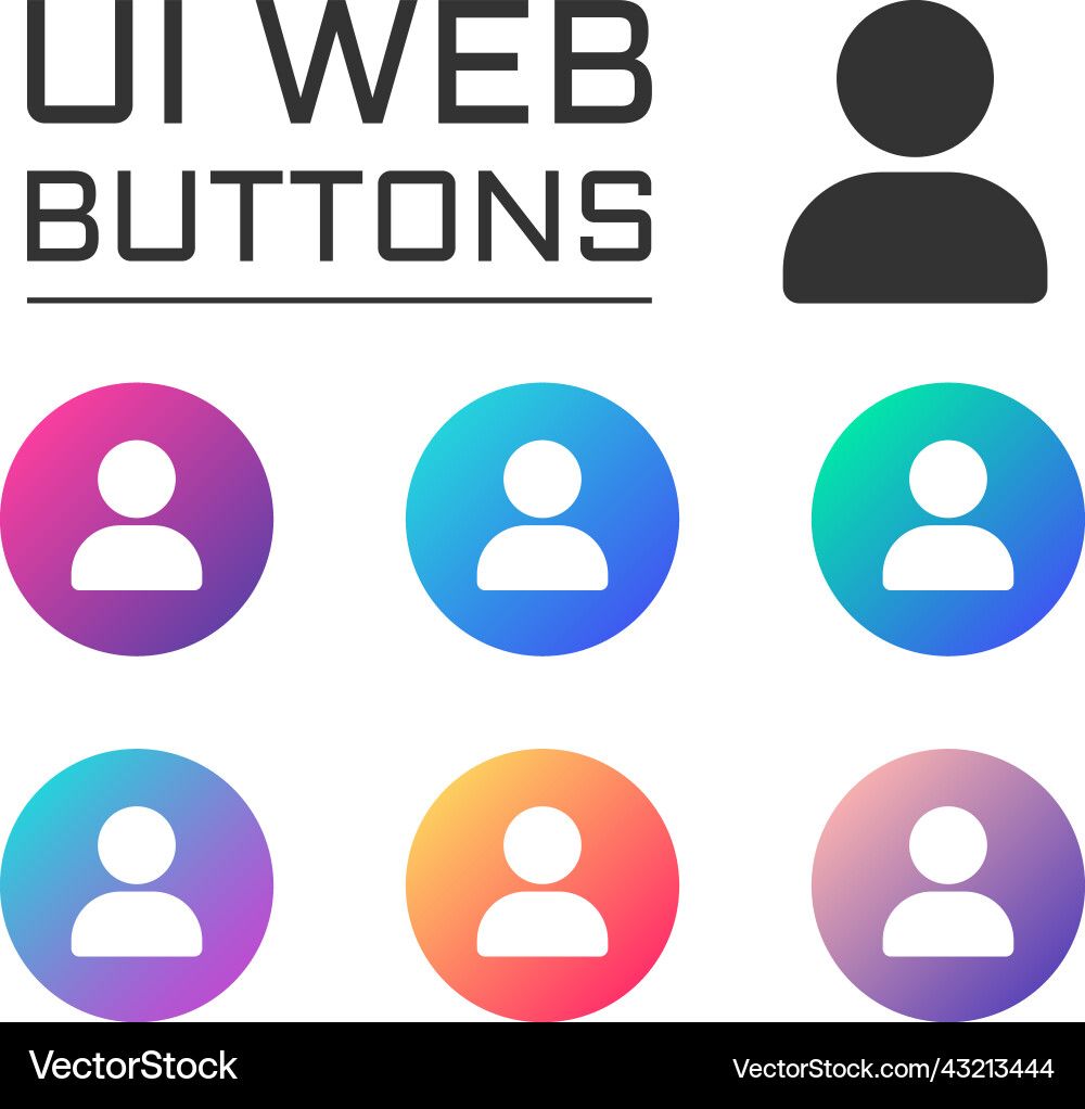 Benutzerkonto ui Web-Taste Elemente Vektorbild