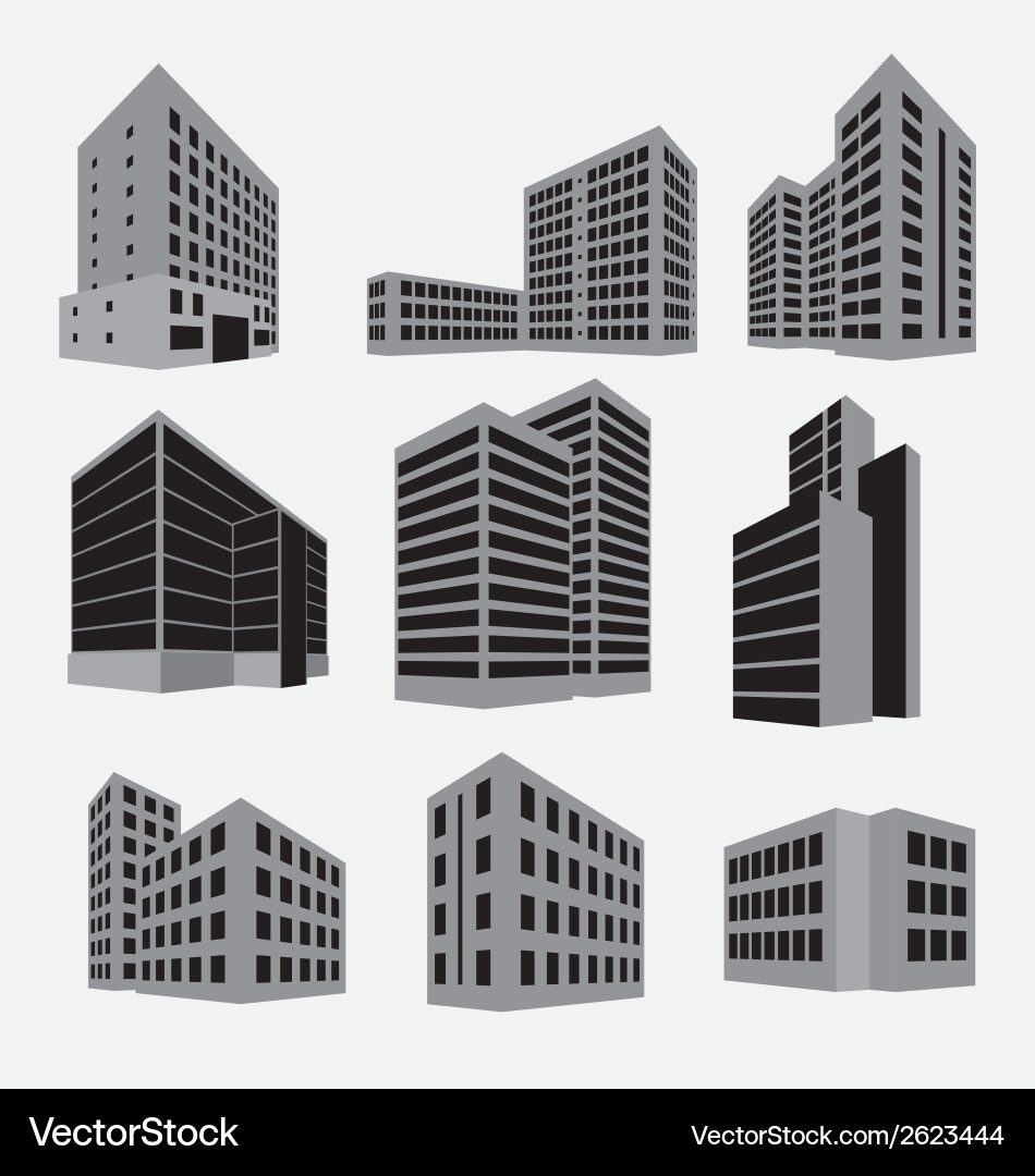 Building Icon Collection vector image