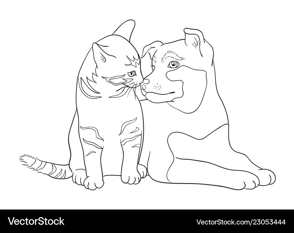Cat and dog line art 13 Cat and dog line art 13 vector image