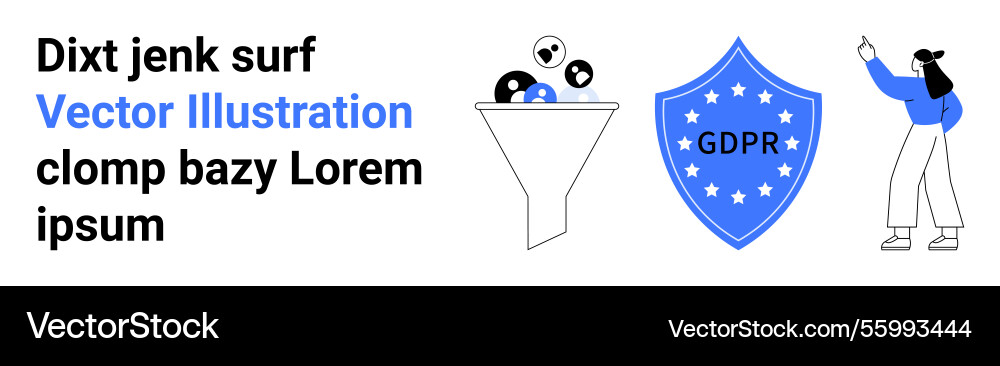 Data privacy concept with funnel filtering gdpr Data privacy concept with funnel filtering gdpr vector image