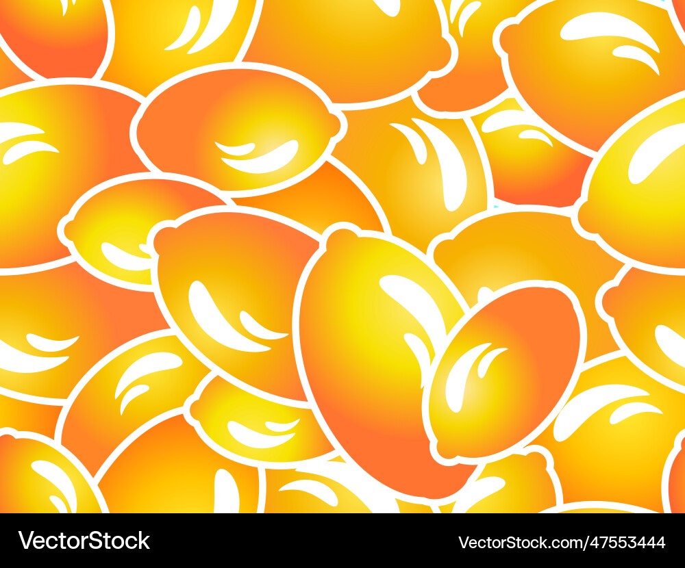Gradient lemons in 3d style seamless pattern Gradient lemons in 3d style seamless pattern vector image