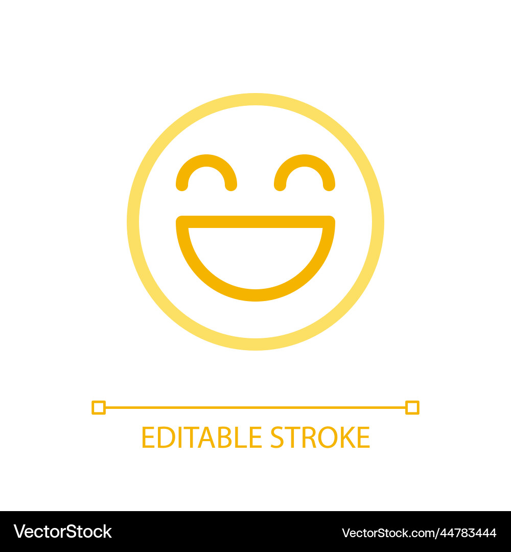 Laughing emoji pixel perfect color linear ui icon vector image