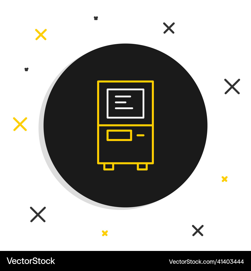 Line atm - automated teller machine icon isolated Line atm - automated teller machine icon isolated vector image