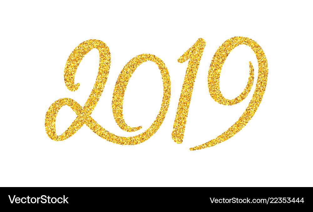 Neujahr 2019 Grußkarte mit Kalligraphie Neujahr 2019 Grußkarte mit Kalligraphie vektorbild