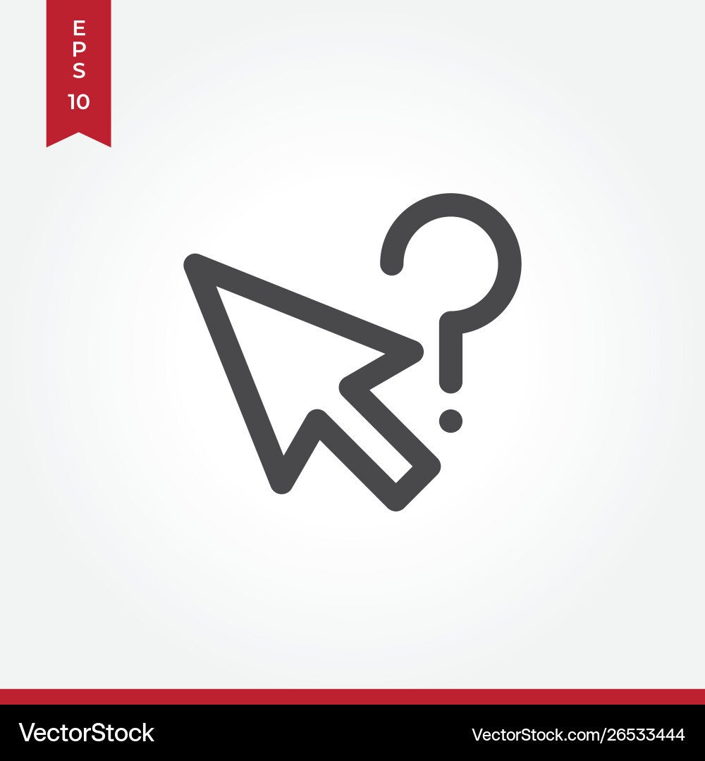 Question mark cursor icon in modern style for web Question mark cursor icon in modern style for web vector image